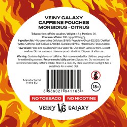 Veiny Galaxy Morbidius Koffein Pouches 200 mg Citrus