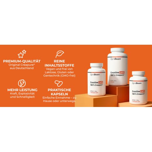 GymBeam Creapure® Kreatin Monohydrat 120 Kapseln