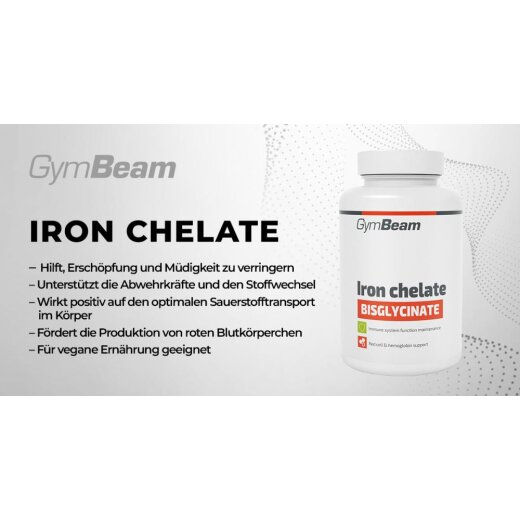 GymBeam Eisen Chelat Bisglycinat 90 Kapseln